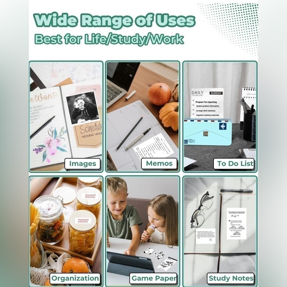 🆕Memoqueen Portable Thermal Printer M04AS Inkless Sticker Printer Bluetooth - Picture 4 of 11